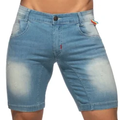 Bermuda Jeans Rainbow Tape Bleu Indigo