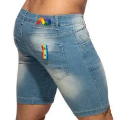Bermuda Jeans Rainbow Tape Bleu Indigo