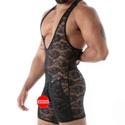 Body à Poches en Dentelle Fluide Noir