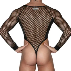 Body String Cupido Résille Noir