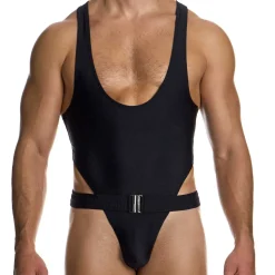 Body String de Bain Avant-Garde Noir