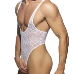 Body String Dentelle Florale Blanc