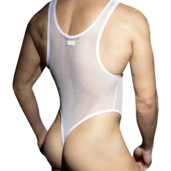 Body String Zip Mesh Blanc