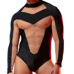 Body Zeus Noir à Manches Longues Noir - Chair