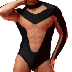 Body Zeus Noir à Manches Longues Noir - Chair