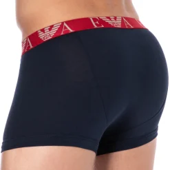 Boxer Bold Monogram Coton Marine - Rouge