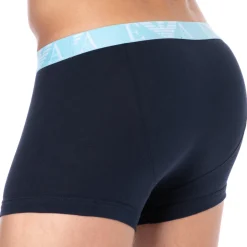 Boxer Bold Monogram Coton Marine - Bleu Ciel