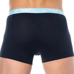 Boxer Bold Monogram Coton Marine - Bleu Ciel
