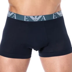 Boxer Bold Monogram Coton Marine - Bleu