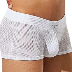 Boxer Court Bulge Mesh Blanc