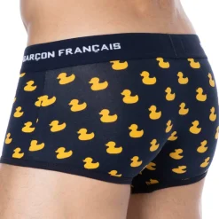 Boxer Court Canard Coton Bleu Marine