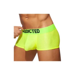 Boxer Court Cockring Mesh Neon Jaune Fluo