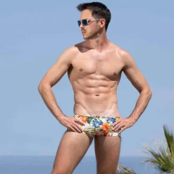 Boxer Court Microfibre Tropical Summer Blanc