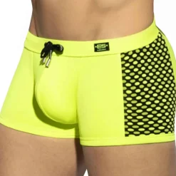 Boxer de Bain Disco Pop Jaune Fluo