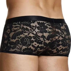 Boxer Dentelle Florale Noir