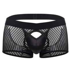 Boxer Empty Bottom Résille Rayée Noir