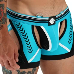 Boxer Jock Chock Circuit Breaker Bleu Turquoise - Noir
