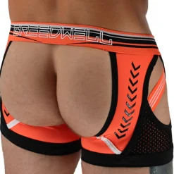 Boxer Jock Chock Circuit Breaker Orange Fluo - Noir