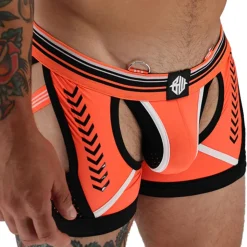 Boxer Jock Chock Circuit Breaker Orange Fluo - Noir