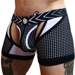 Boxer Jock Chock Dickmatized Noir - Blanc