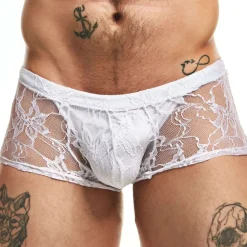Boxer Lingerie Dentelle Blanc