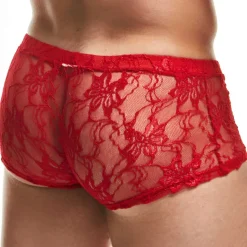 Boxer Lingerie Dentelle Rouge