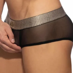 Boxer Mini Net Snake Noir - Or