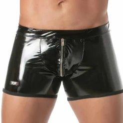 Boxer Zippé Push Up Vinyl Noir