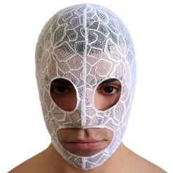 Cagoule Dentelle Florale Blanche