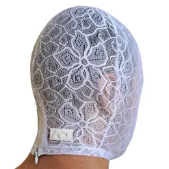 Cagoule Dentelle Florale Blanche