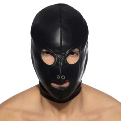 Cagoule Fetish en Cuir Vegan Noire