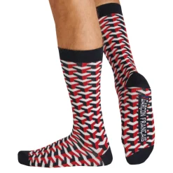 Chaussettes Basses Geométriques Bleu Marine