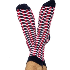 Chaussettes Basses Geométriques Bleu Marine