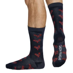 Chaussettes Basses Origami Coq Bleu Marine - Rouge
