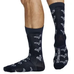 Chaussettes Basses Origami Coq Bleu Marine - Blanc