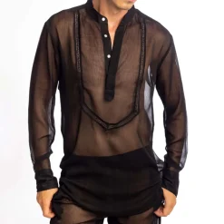 Chemise Tunique Chantilly Noire