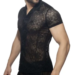 Chemisette Dentelle Florale Noire
