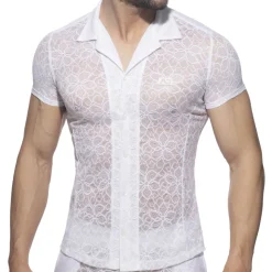 Chemisette Dentelle Florale Blanche