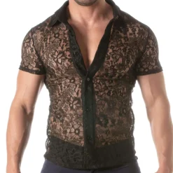 Chemisette en Dentelle Noire