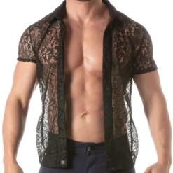 Chemisette en Dentelle Noire