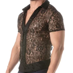 Chemisette en Dentelle Noire