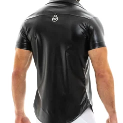 Chemisette Leather Simili-Cuir Noire