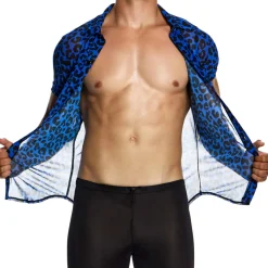 Chemisette Léopard Bleue