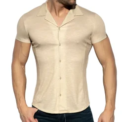 Chemisette Slim Fit Microfibre Beige
