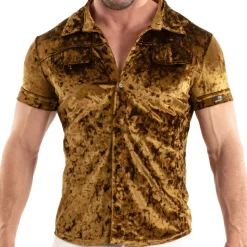 Chemisette Velours Froissé Or