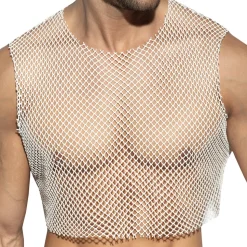 Crop Top Beachy Résille Blanc