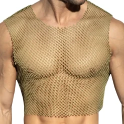 Crop Top Beachy Résille Kaki