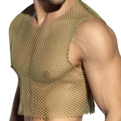 Crop Top Beachy Résille Kaki