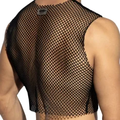 Crop Top Beachy Résille Noir