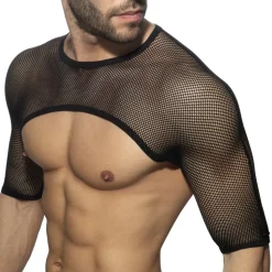 Crop Top Mesh Noir
